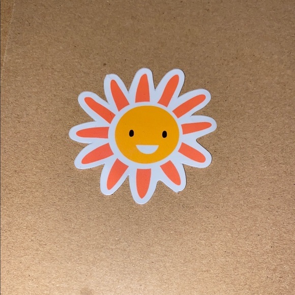 Other - 🌈20/$12🌈 Sunshine Smiley Sticker - Orange and Yellow
